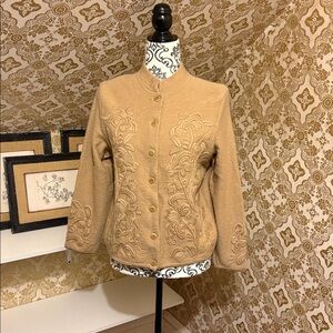 Vintage Talbots Tan Wool Cardigan